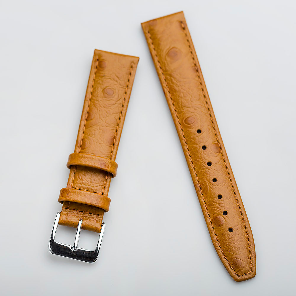 Rockford Light Brown Tan Handcrafted Ostrich Leather Watch Strap - Bas and  Lokes