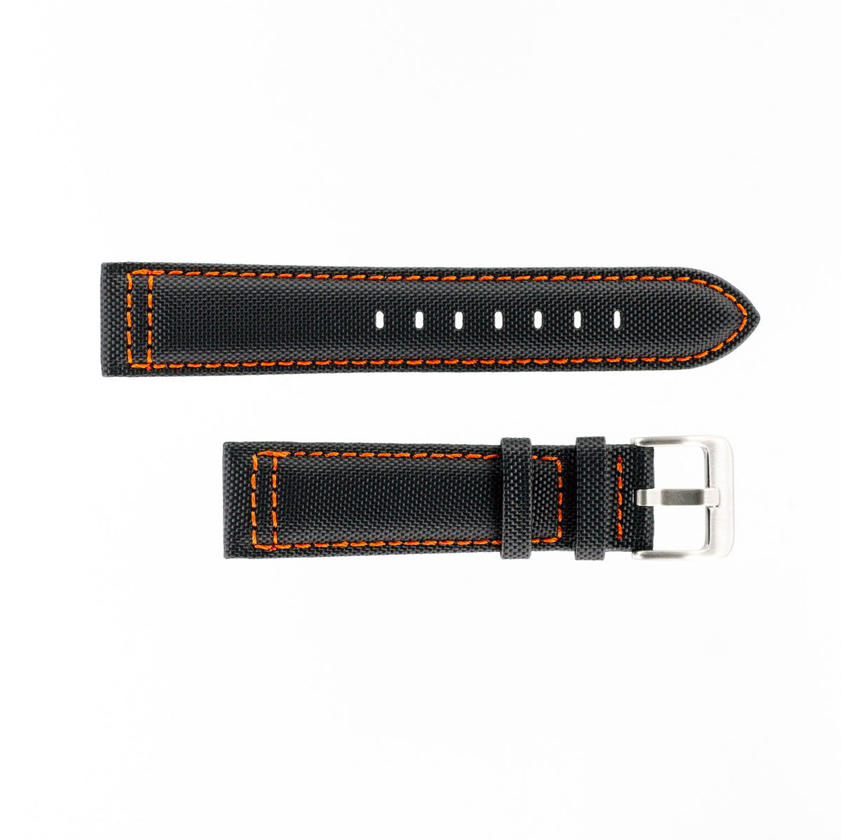 MKS Black Sailcloth Strap w/ Orange Stitching – MKS Nato Straps